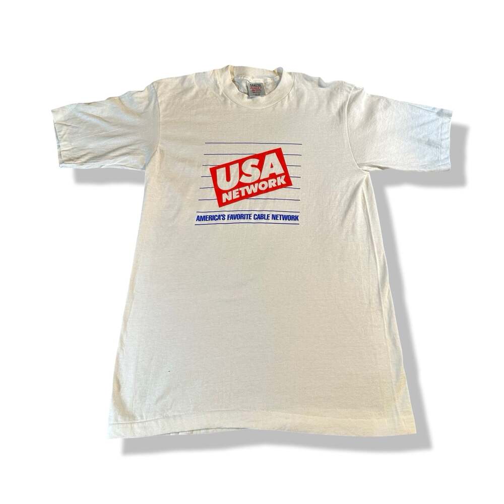 Vintage 90s USA Network America's Favorite Cable Network White T-Shirt